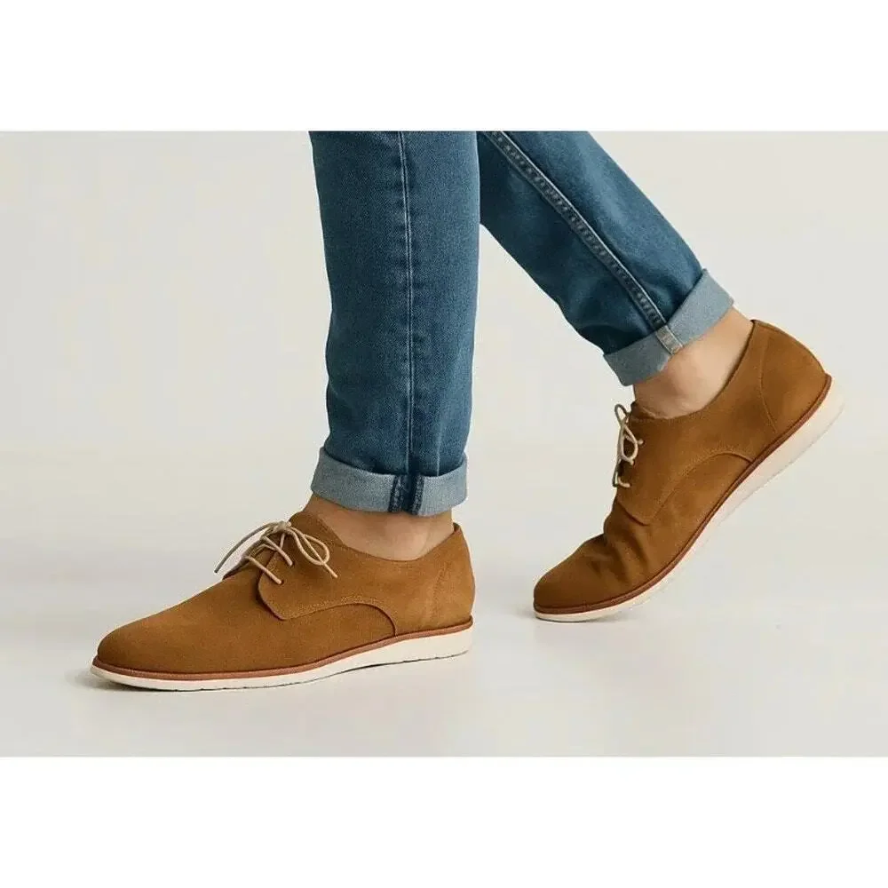 Nisolo Tobacco Brown Suede Lightweight Flex Derby Shoes Men's Size 11